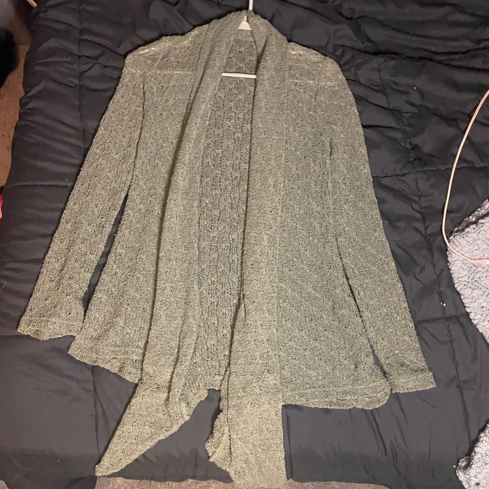 green sheer sweater